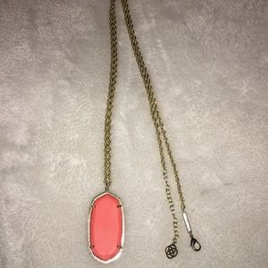 Coral Kendra Scott Long Pendent Necklace